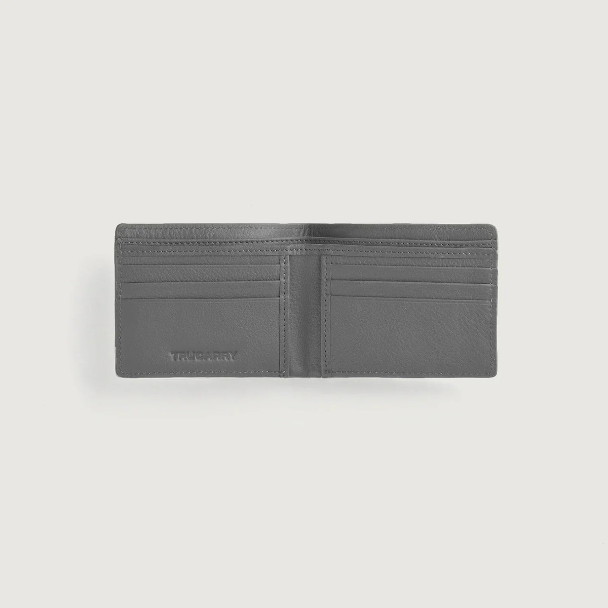 Brex Voren Grey Leather Bi-fold Wallet - grey bi-fold leather wallet, view 3