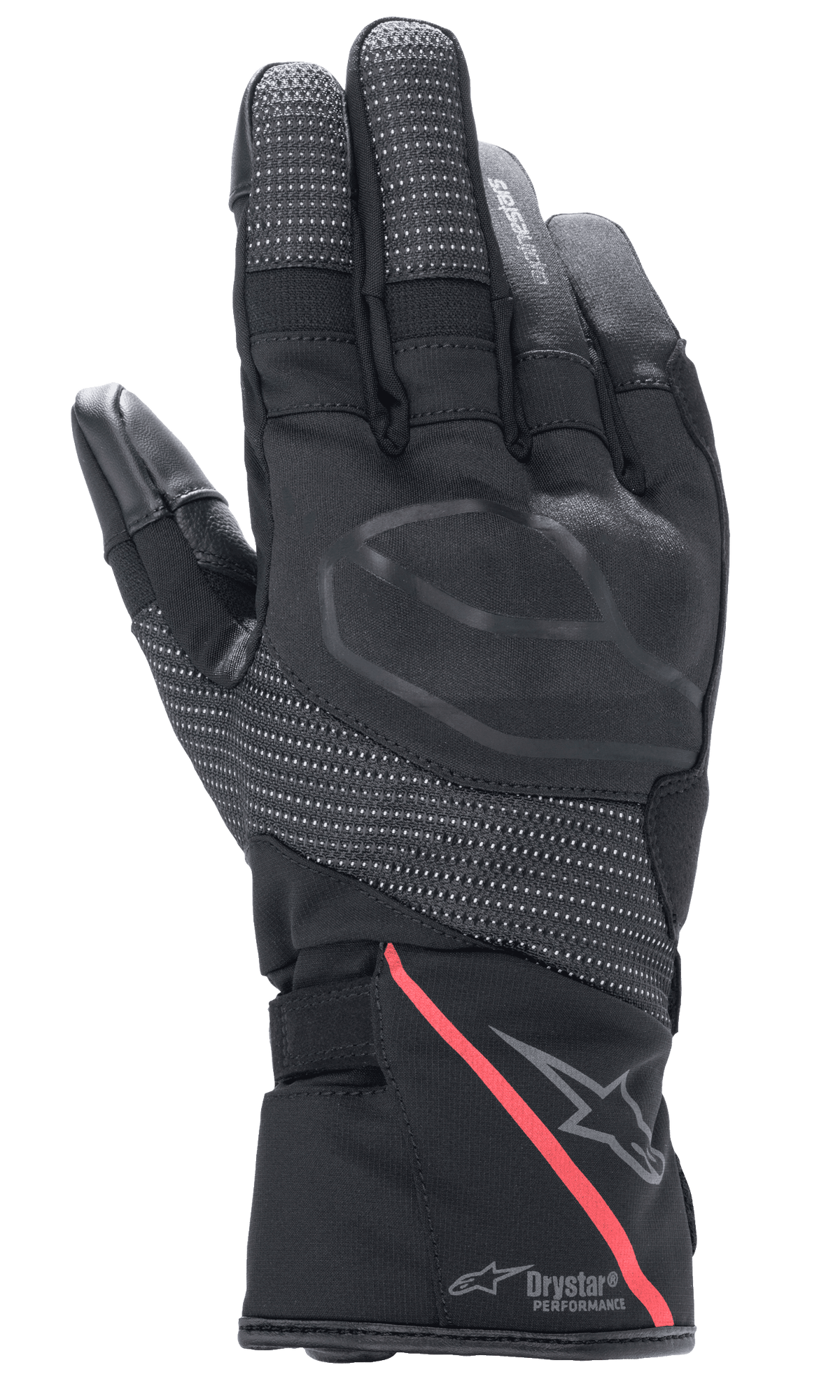 Women Stella Andes V3 Drystar® Gloves - Black/Coral - Alpinestars motorcycle gloves, view 1