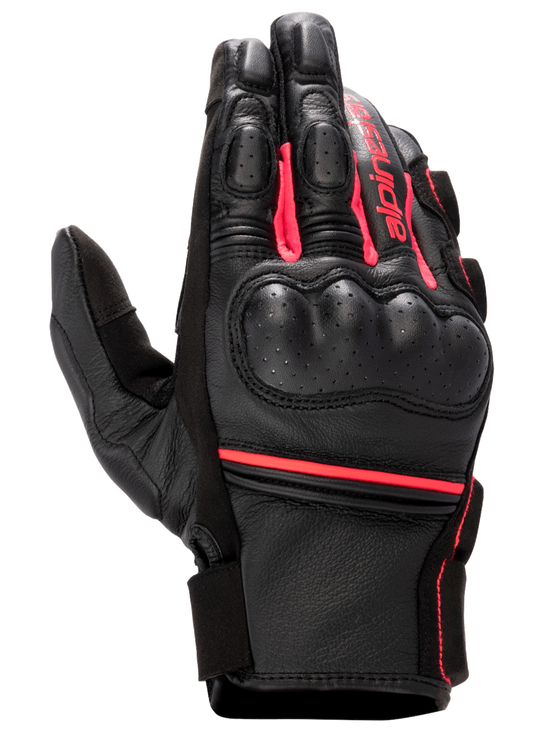 Women Stella Phenom Leather Air Glove - Black/Diva Pink - Alpinestars motorcycle gloves, view 1