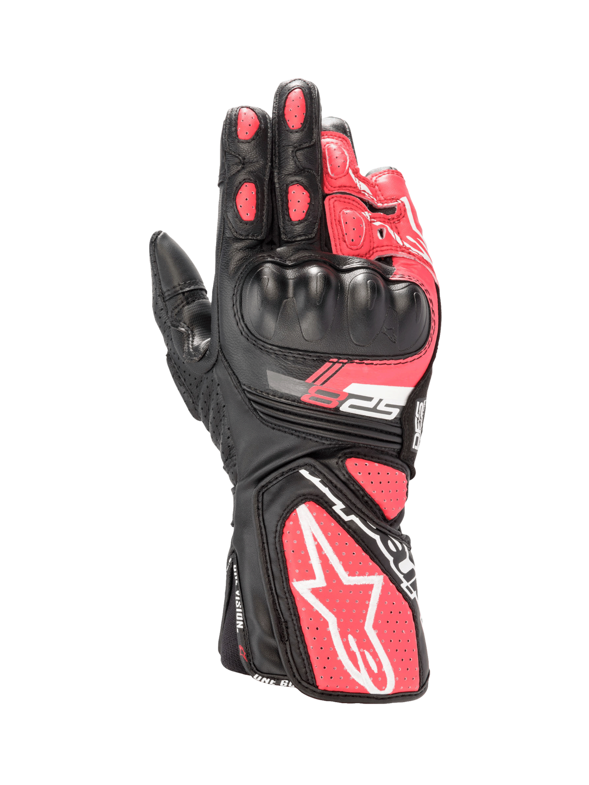Women Stella SP-8 V3 Gloves - Black/White/Diva Pink - Alpinestars motorcycle gloves, view 1
