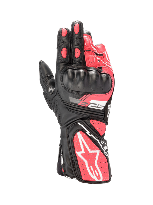 Women Stella SP-8 V3 Gloves - Black/White/Diva Pink - Alpinestars motorcycle gloves, view 1