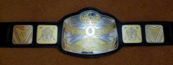 World 6 Six Man Tag Team Wrestling Championship Inspired Collectible Title Belt - photo 3 of 3 | Brex International
