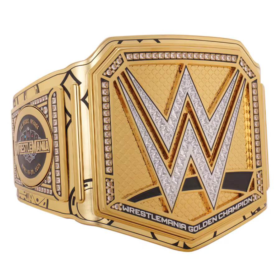 WWE WrestleMania 41 Golden Championship Inspired Collectible Title Belt - photo 2 of 7 | Brex International
