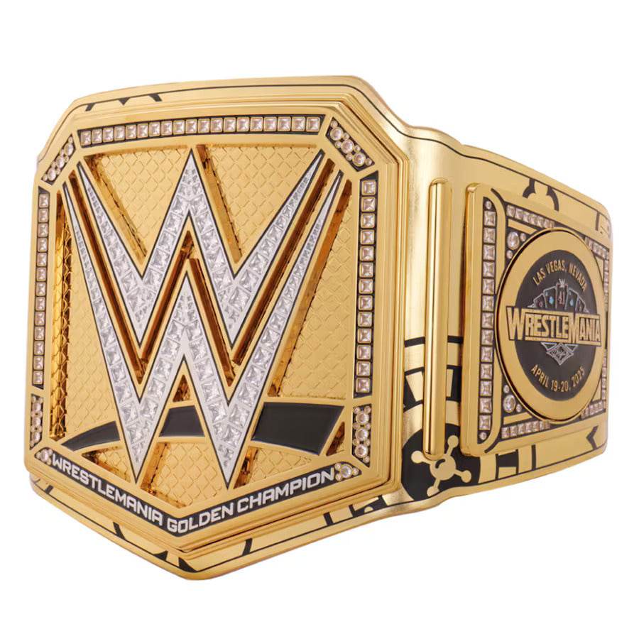 WWE WrestleMania 41 Golden Championship Inspired Collectible Title Belt - photo 3 of 7 | Brex International