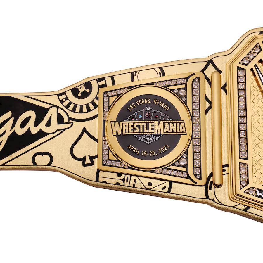 WWE WrestleMania 41 Golden Championship Inspired Collectible Title Belt - photo 5 of 7 | Brex International