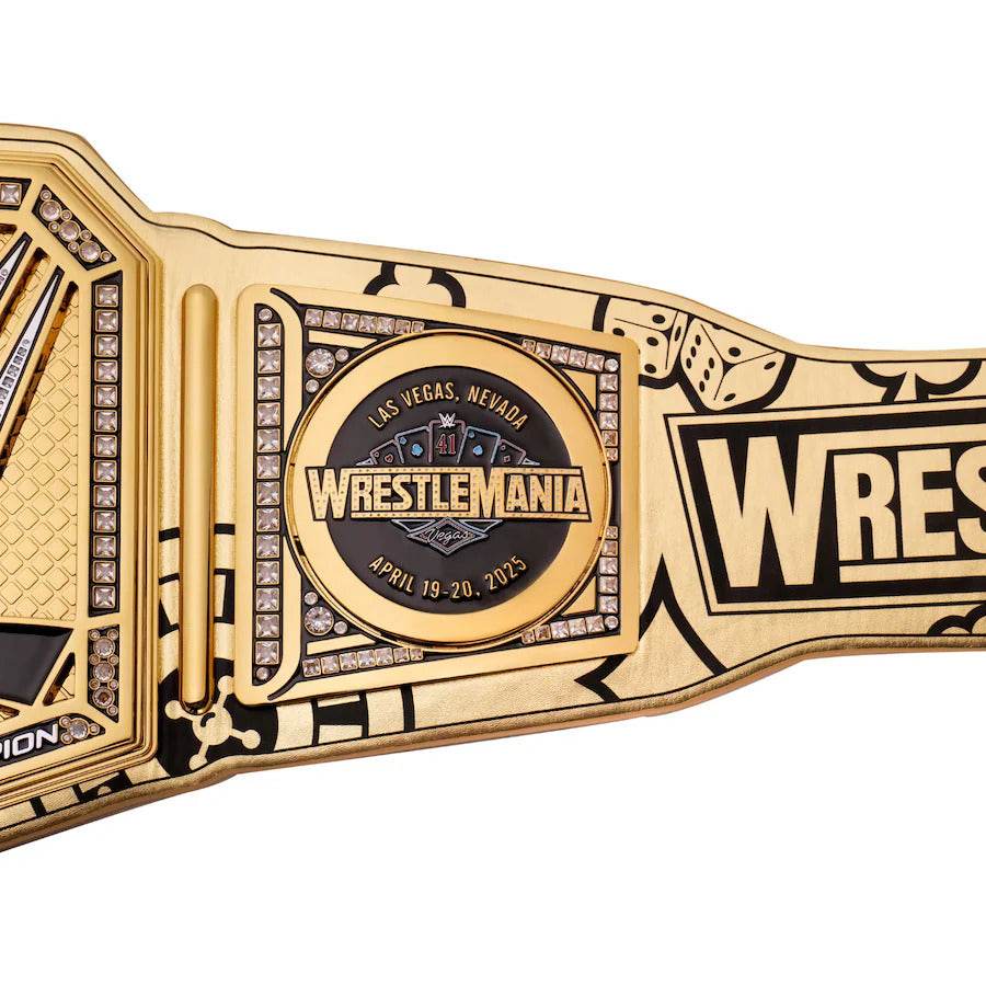 WWE WrestleMania 41 Golden Championship Inspired Collectible Title Belt - photo 6 of 7 | Brex International