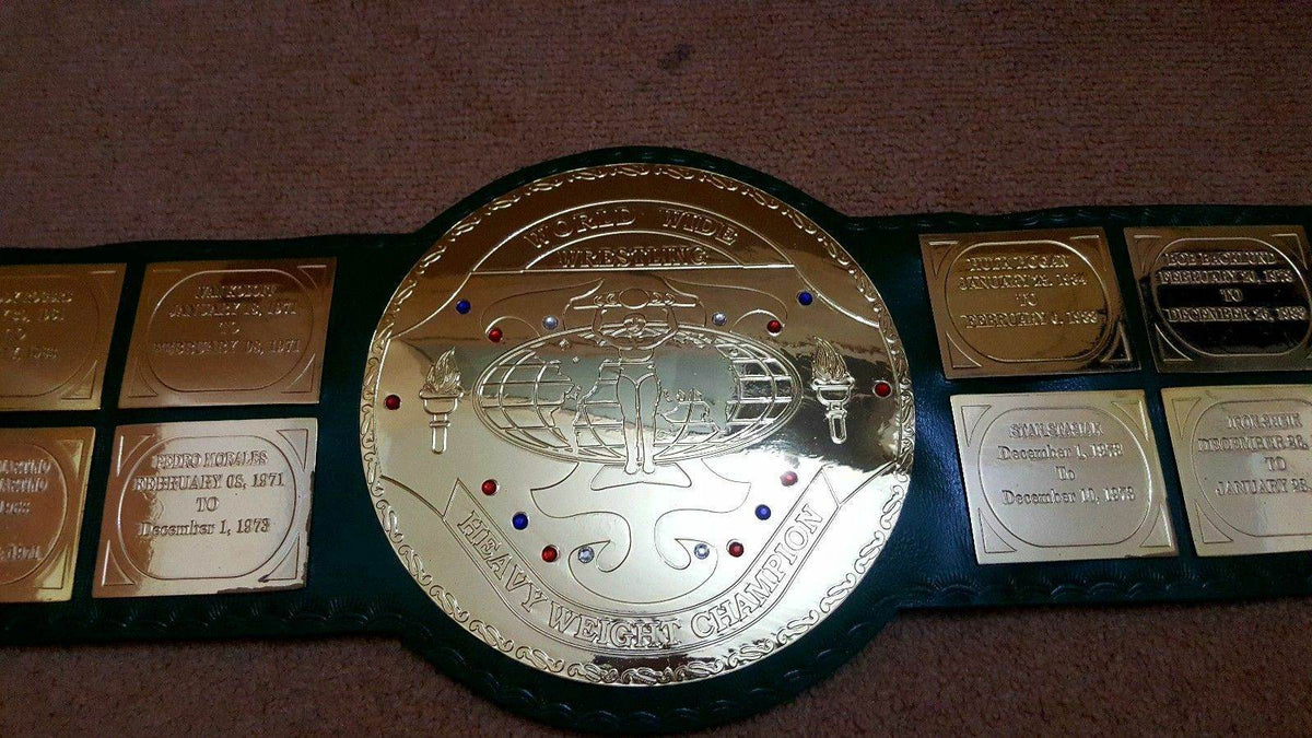 WWF Big Green World Heavyweight Wrestling Champion Inspired Title Belt - photo 2 of 5 | Brex International