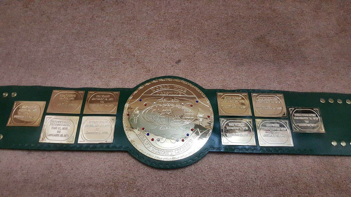 WWF Big Green World Heavyweight Wrestling Champion Inspired Title Belt - photo 5 of 5 | Brex International