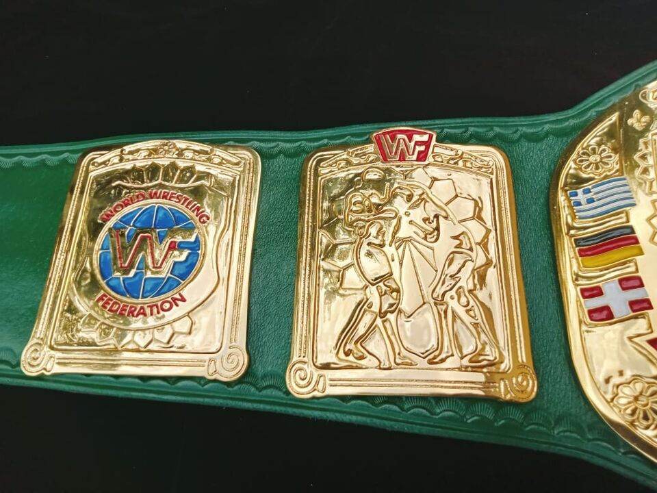 WWF European Championship Wrestling Inspired Belt block logo 4mm zinc adult size - photo 3 of 8 | Brex International