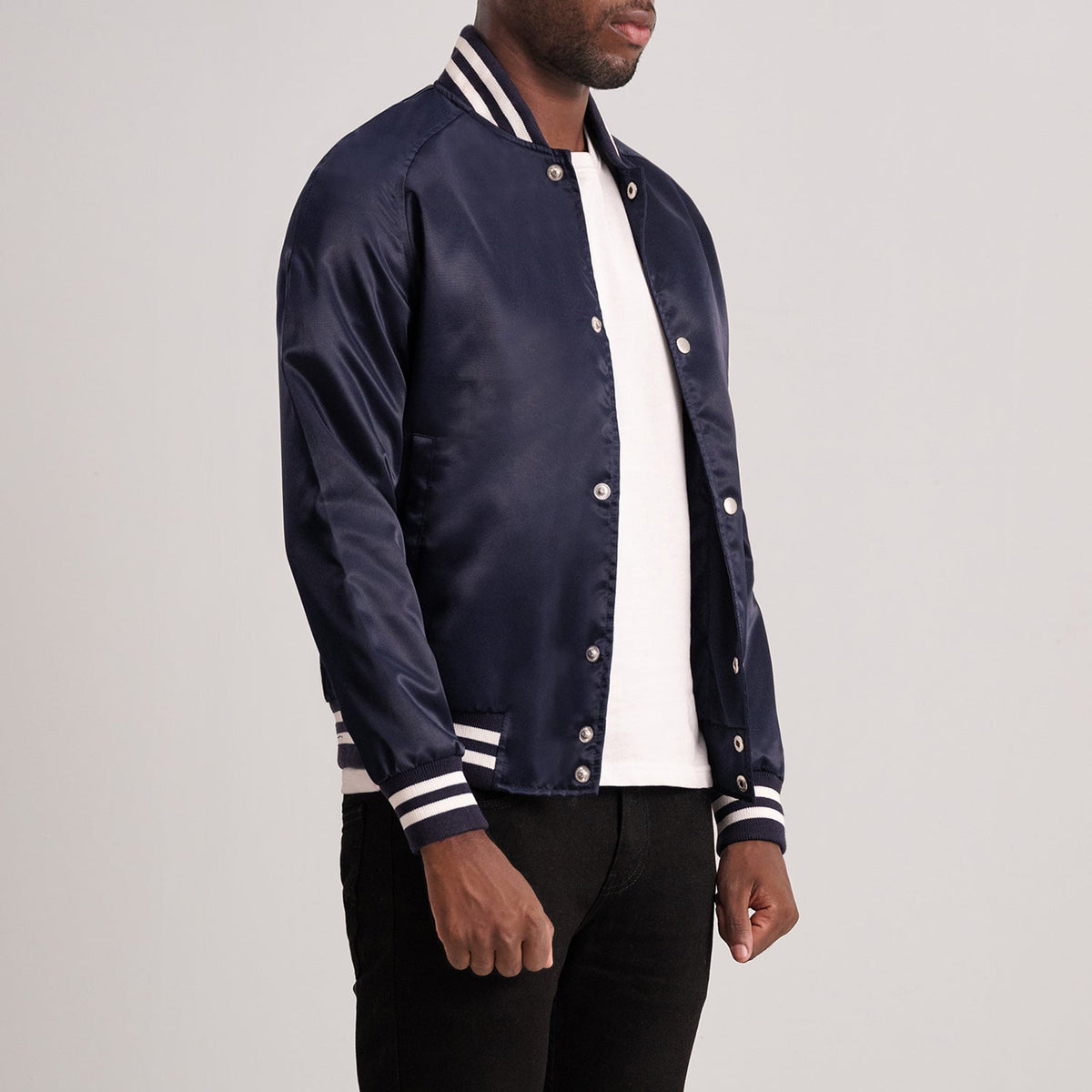Xander Blue Varsity Jacket - men's jacket in blue, view 2