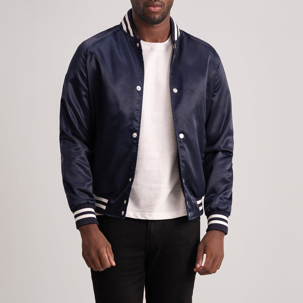 Xander Blue Varsity Jacket - men's jacket in blue, view 3