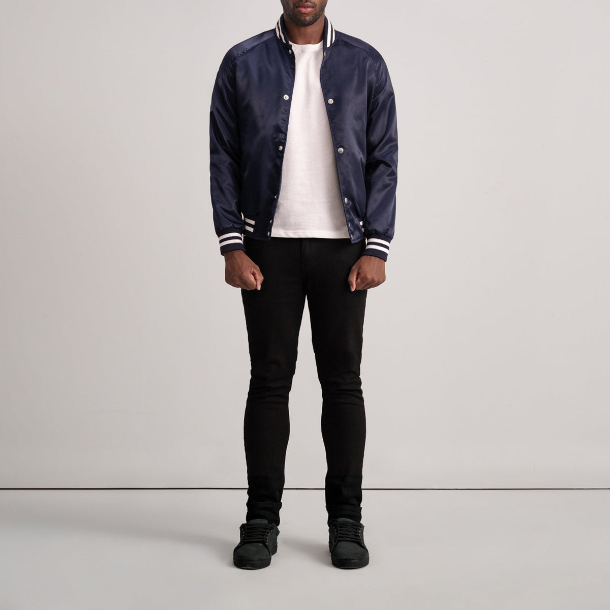 Xander Blue Varsity Jacket - men's jacket in blue, view 4