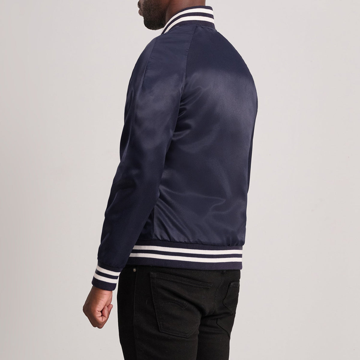 Xander Blue Varsity Jacket - men's jacket in blue, view 5