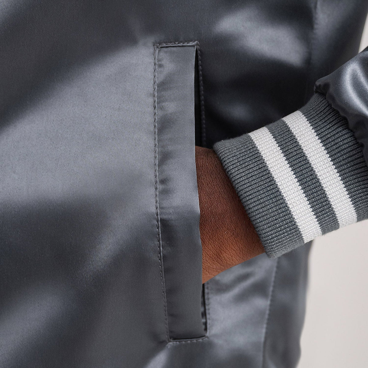 Xander Grey Varsity Jacket - men's jacket in grey, view 6