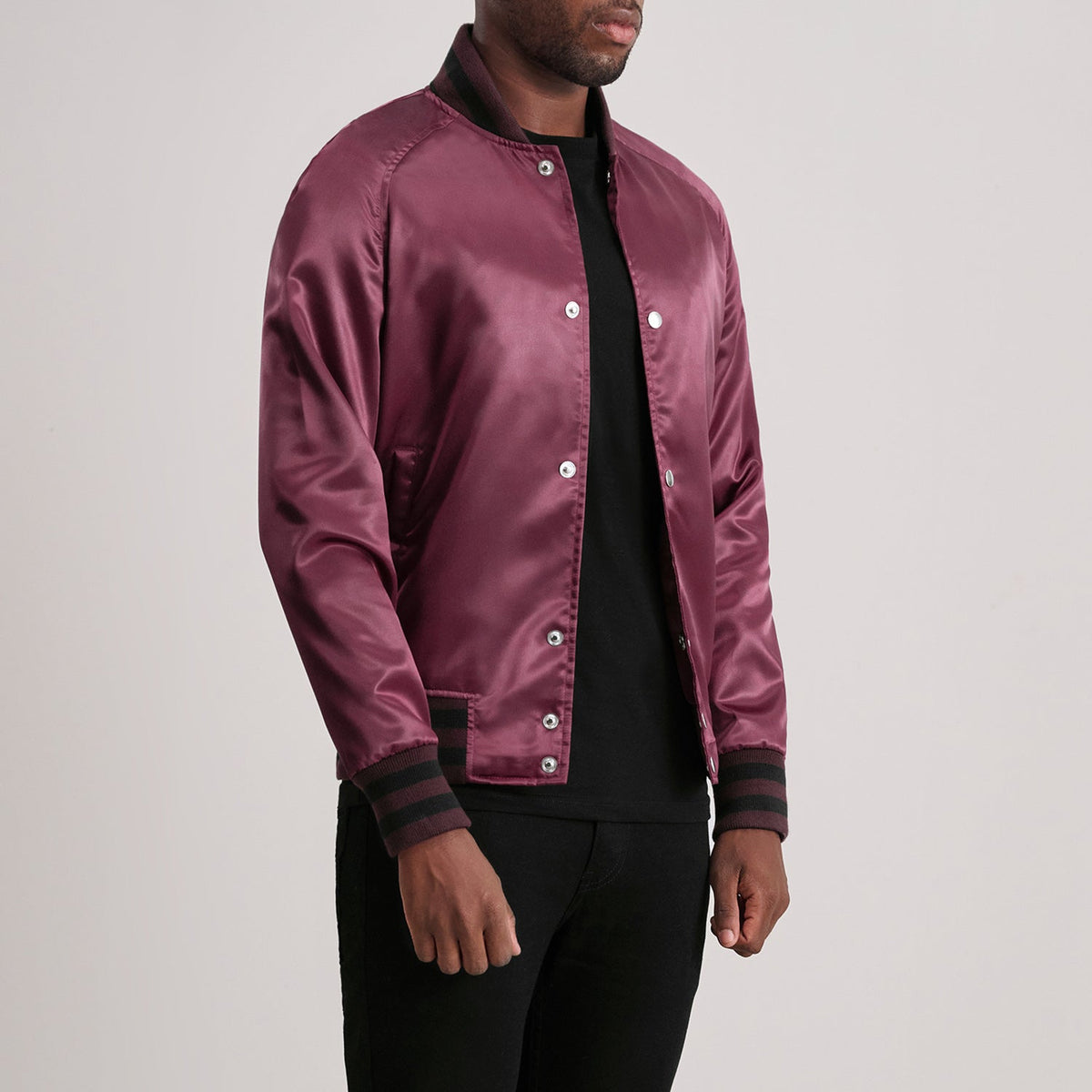 Xander Maroon Varsity Jacket - men's jacket in maroon, view 2