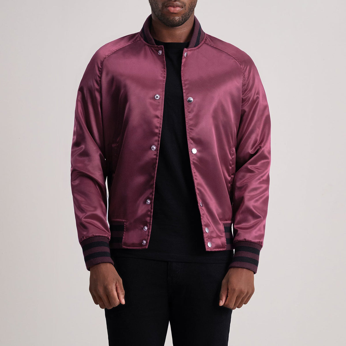 Xander Maroon Varsity Jacket - men's jacket in maroon, view 3
