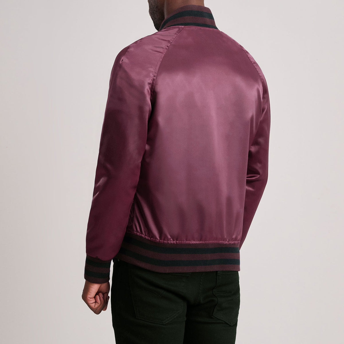 Xander Maroon Varsity Jacket - men's jacket in maroon, view 5