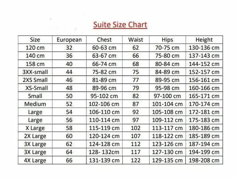 f1 size chart