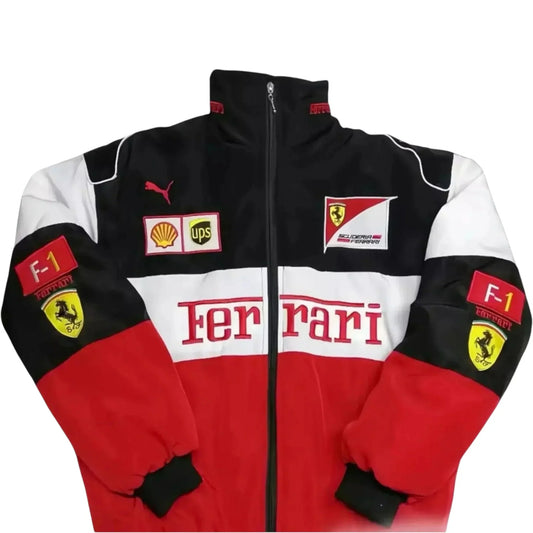 Brex Ferrari F1 Racing Embroidered & Printed Jacket – Motorsport Streetwear Edition - racing jacket, view 1 | Brex International