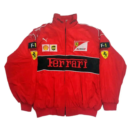 Brex Ferrari Vintage F1 Racing Embroidered Winter Jacket – Motorsport Streetwear - racing jacket, view 1 | Brex International