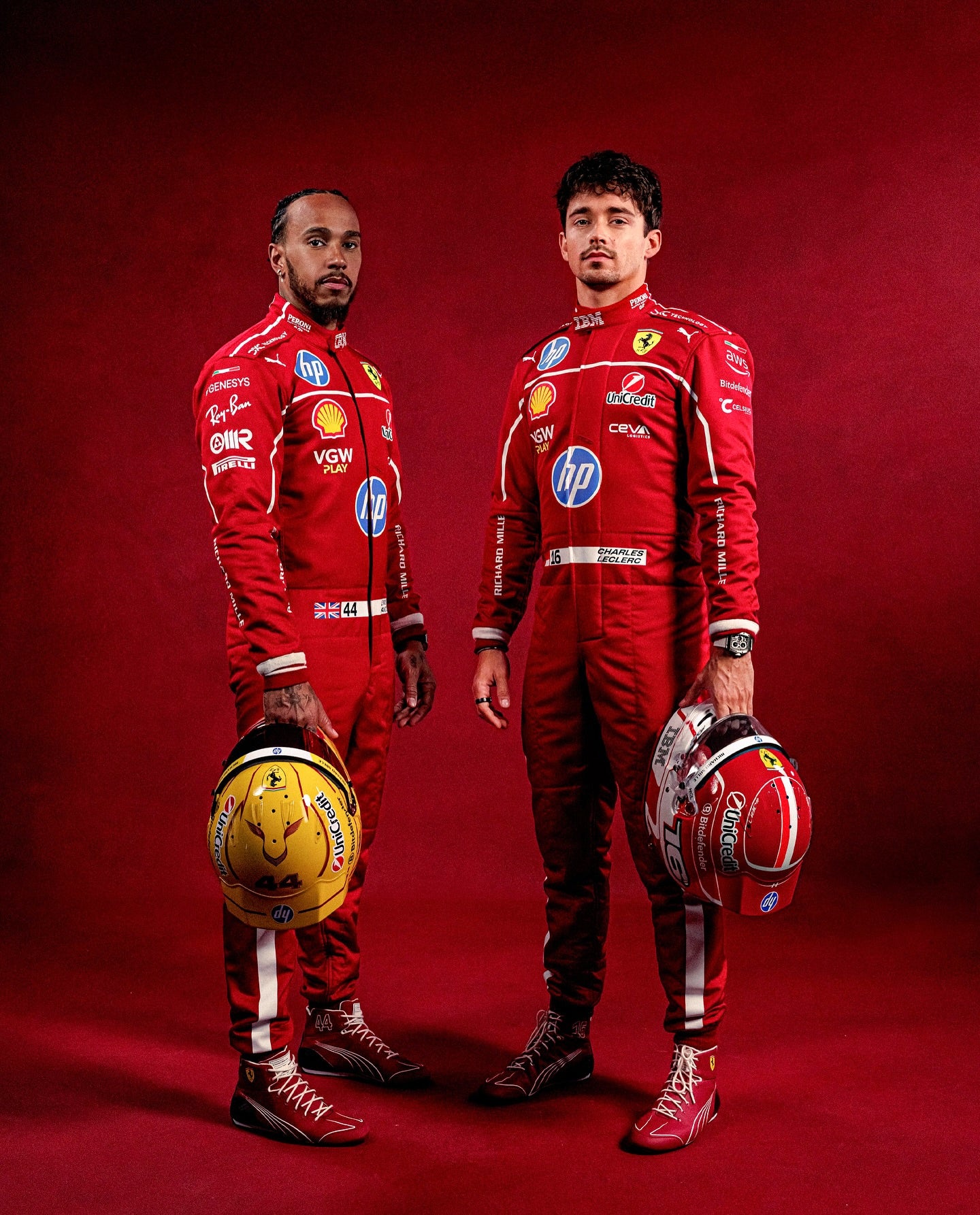Lewis Hamilton / Charles Leclerc Custom F1 Racing Suit ferrari Red Costume Persoanlized
