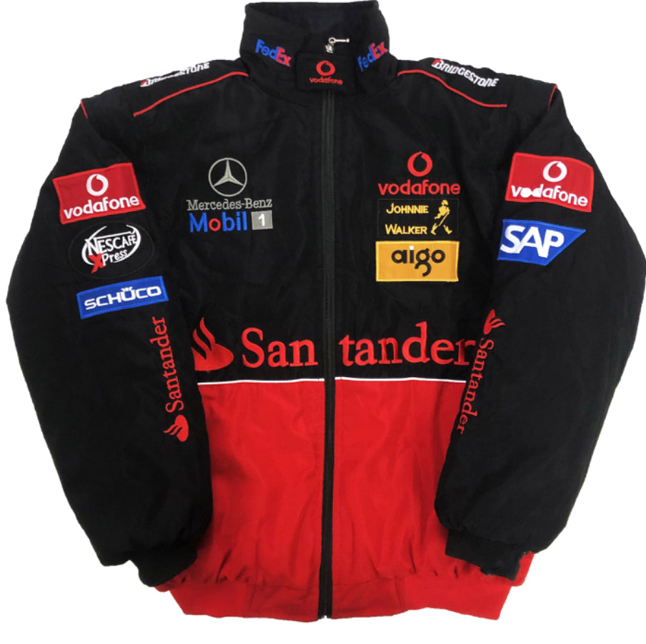 Mercedes McLaren Red and Black Vintage Jacket