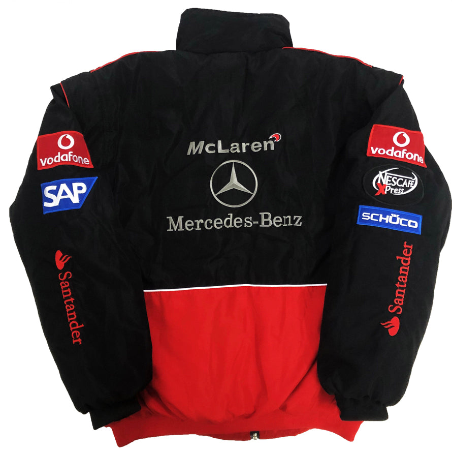 Mercedes McLaren Red and Black Vintage Jacket