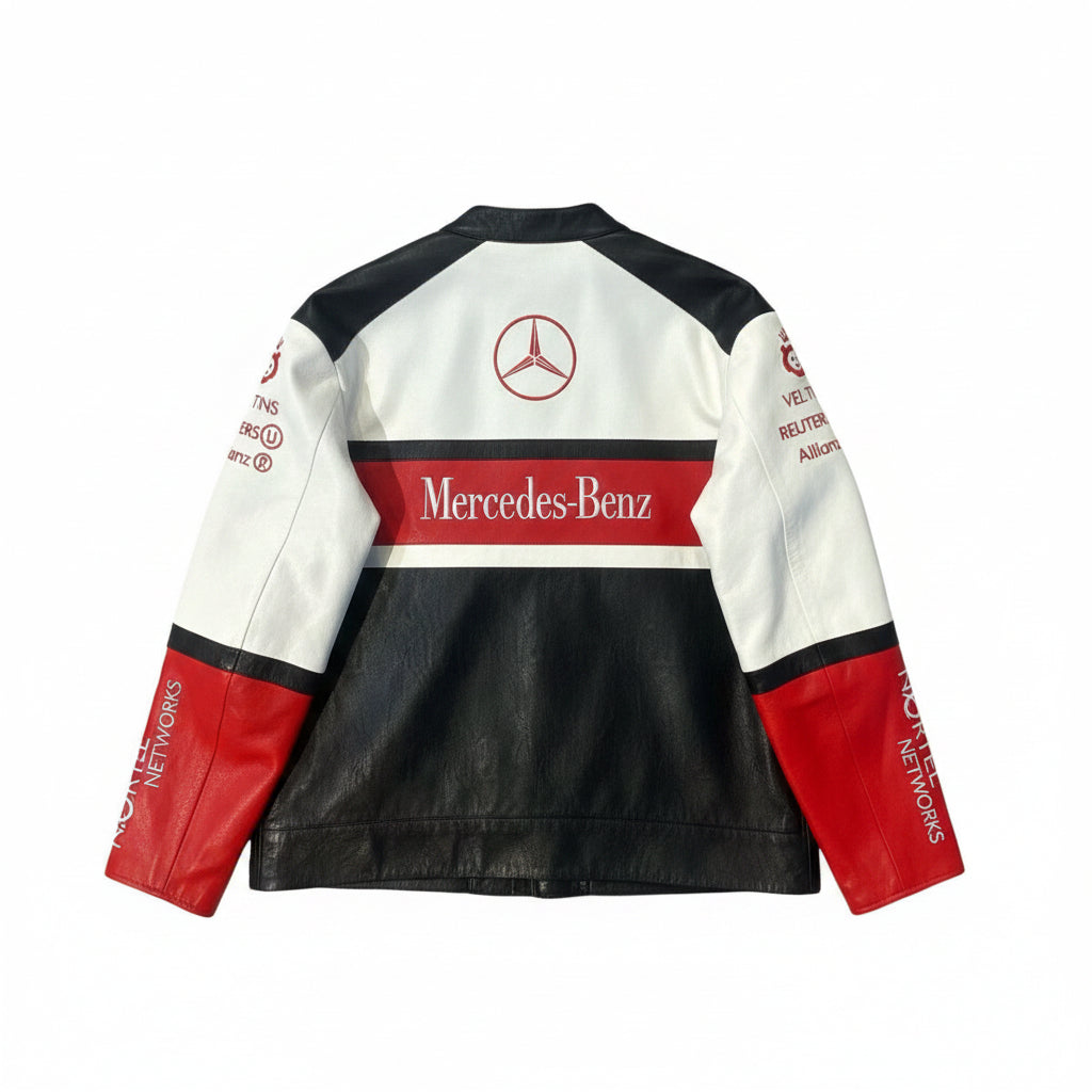 Mercedes McLaren Red Leather Racing Jacket